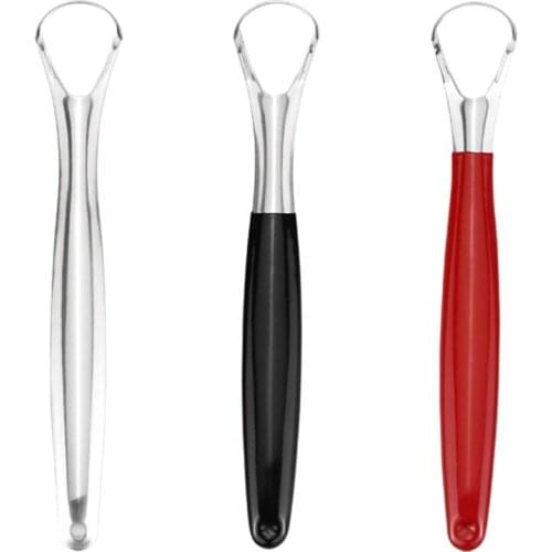 1pc Portable Tongue Scraper Stainless Steel Oral Tongue Cleaner Brush Fresher Sweepers for Adults 3 Colors #11