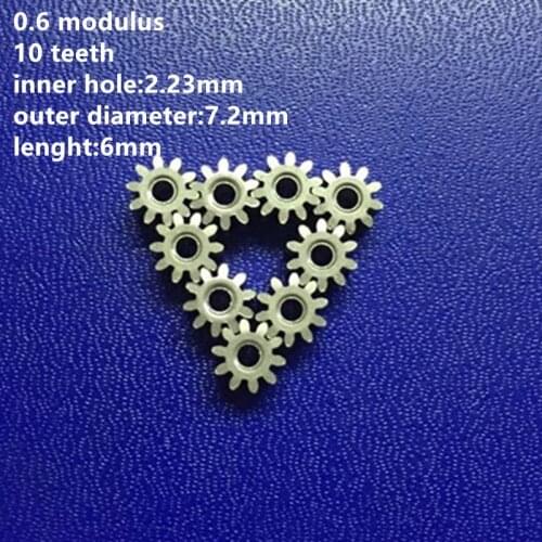 10pcs/lot 0.6 Modulus 10 Teeth Iron Base Small Gear Bore 2mm for Machine Parts