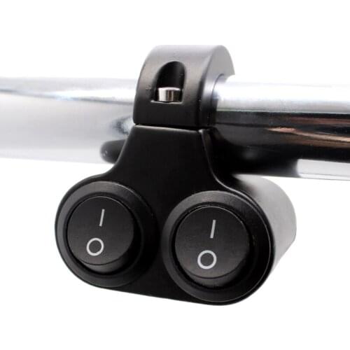 12V 7/8" Black Universal Handlebar Motorcycle Double Control Switch Electric Bike Dual Button Switche Headlight Indicator