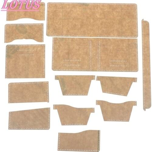 13PCS HOT Acrylic Wallet Stencil Set Folded Template Leather Handmade Craft Sewing Pattern Sew Tool Accessory New Description
