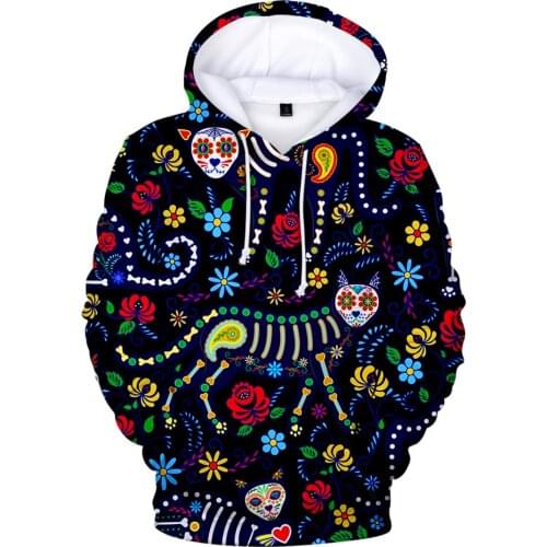 2020 Day of the dead hoodies Round Neck Sweatshirt Fashion Trend Style New 3D Print hoodies Casual Autumn Winter Clothes