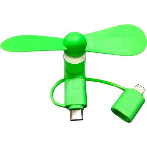 3 IN 1 Travel Portable Cell Phone Mini Fan Cooling Cooler For Micro USB C For iPhone 5 6 6S 7 Plus 8 X for Android Type-c
