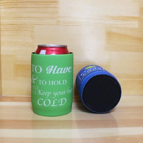 300pcs/lot Custom Designed Stubby Holder for Your Birthday Party Real Neoprene Can Cooler With Bottom Printed Stubbies For Bar