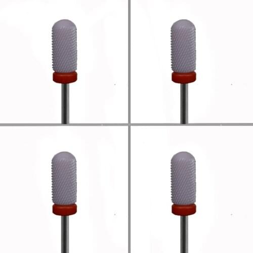 4pcs Pink Ceramic Nail Drill Bit - Smooth Top Bit - F