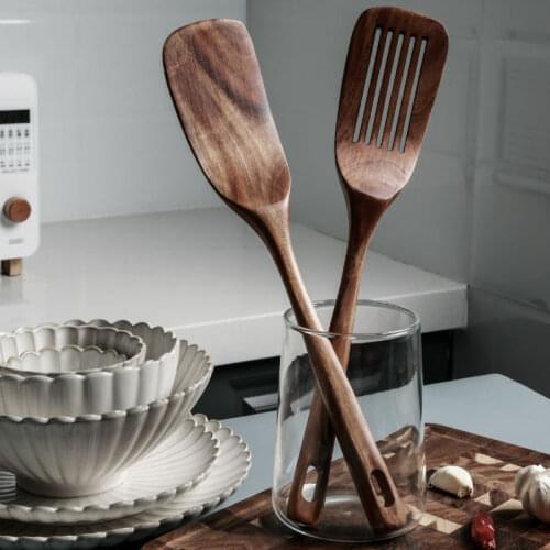 Teak kitchen utensils colander long handle wooden non-stick special spatula kitchen tool kichen accessories tools Wood