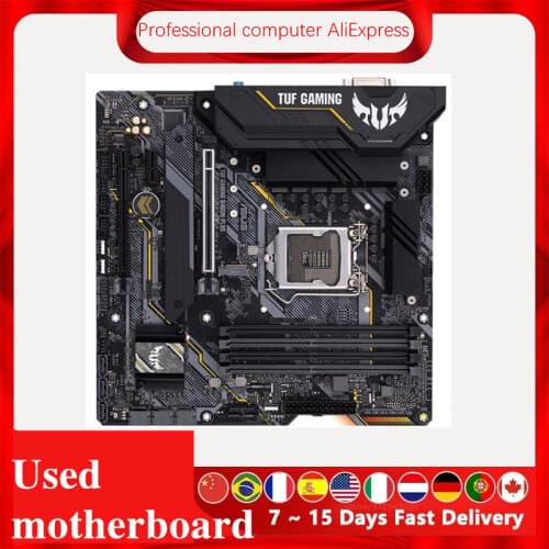 Used motherboard For Asus TUF GAMING B460M-PLUS Original Desktop Intel B460 B460M Motherboard LGA 1200 i7/i5/i3 USB3.0 M.2