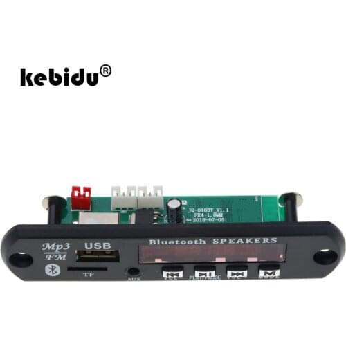 Kebidu Wireless Bluetooth speaker MP3 Decoding Board Module 5-12V SD Card Slot / USB / FM / Remote Decoding USB TF Radio For car