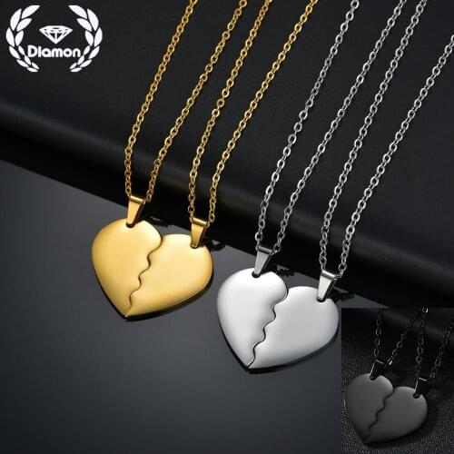 Diamon New Fashion Lovers Pendants Necklaces Men Women Vintage Charm Gold Double Choker Anniversary Birthday Christmas Gift