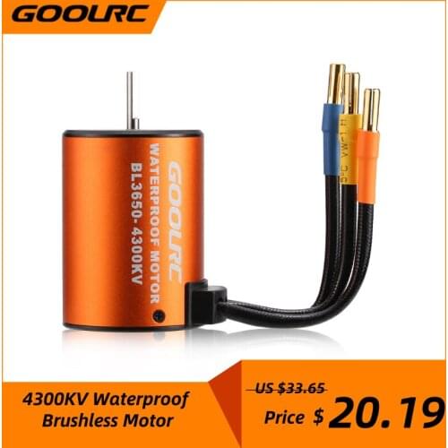 GoolRC 3650 4300KV Waterproof Brushless Motor for 1/10 RC Car HSP 94123 HuanQi 727 FS Racing Car