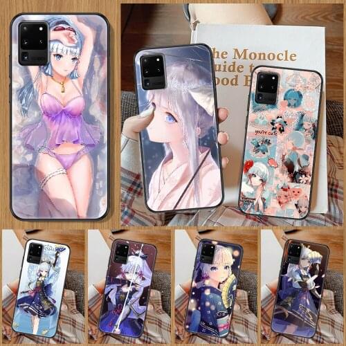 Genshin Impact Kamisato Ayaka Game Phone case For Samsung Galaxy Note 4 8 9 10 20 S8 S9 S10 S10E S20 Plus UITRA Ultra black tpu