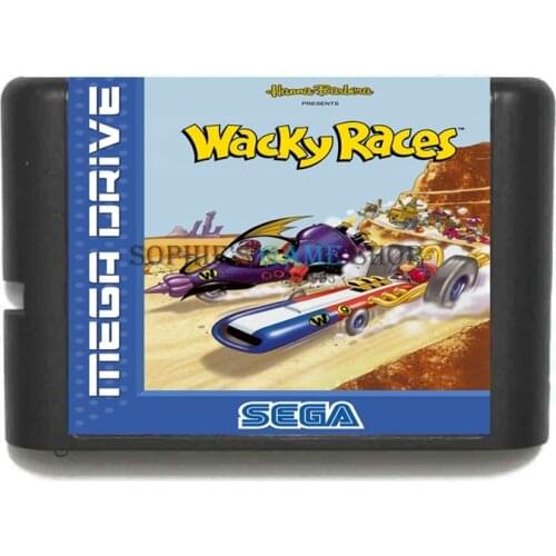 Wacky Races Game Cartridge Newest 16 bit Game Card For Sega Mega Drive / Genesis System
