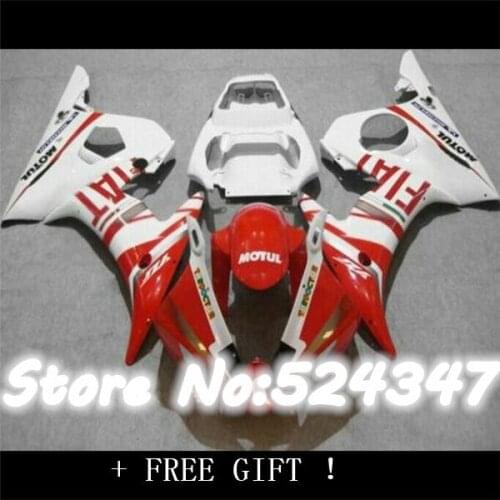 Fei-Fairing kit for YZFR6 03 04 05 YZF R6 2003 2004 2005 YZF600 yzfr6 Red white Fairings Set Motorcycle Accessories & Parts