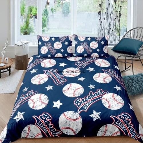 2/3pcs Home Textile Baseball Duvet Cover 240x220 3D Printed Bed Cover Children Teens Bedding Set Quilt Cover Bedroom Sets