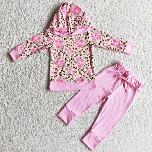 Hot Sale Kids Designer Clothes Girls Hoodies Sets Flower Fashion Toddler Baby Girls Boutique Clothing Wholesale Chidlren Clothes
