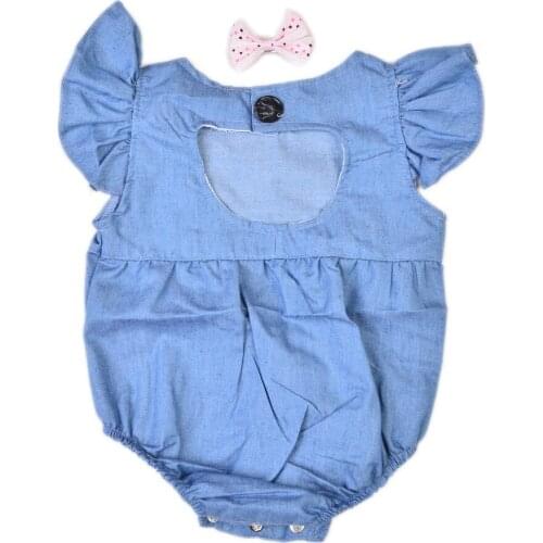 KEIUMI Cute Blue Jeans Babies Clothes Suit For 22-23 Inch Reborn Doll Accessories Hot Sale Babies Rompers For Birthday Gifts