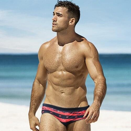 Mens Quick-Drying Swimming Trunks European And American Sexy Surf Shorts Summer Swimming Gay Bikini Fashion Beachwear