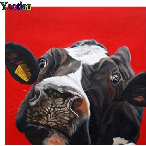 Full Drill Square/Round Diamond Painting Animal Cow 3d Picture Mosaic Painting Cross Stitch Kit Diamond Embroidery Accessories