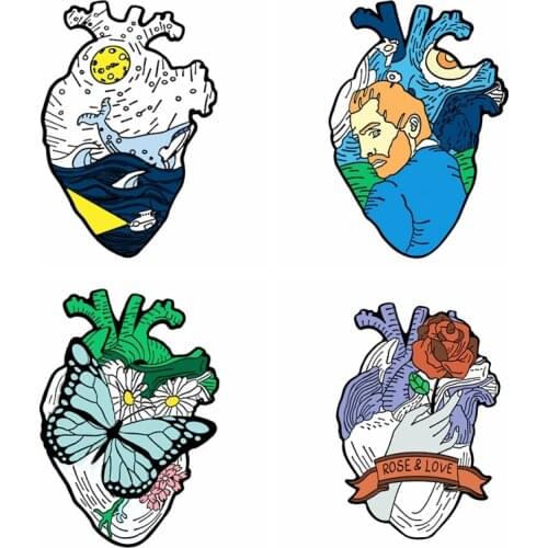 Heart Stickers Van Gogh Iron on Patches for Clothing DIY T-shirt Applique Heat Transfer Vinyl Thermal Patches On Clothes Badge