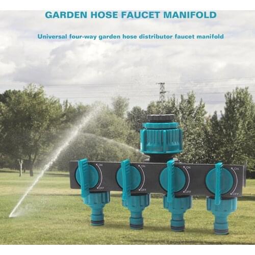 New Garden Irrigation 4-way Tap Hose Splitter Garden Drip Manifold Connector Hose Fittings Pipe Connector Irrigation Set
