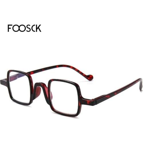FOOSCK Square Reading Glasses Classic Black Clear Lens Presbyopic Glasses Eyewear Women Men +1.0 1.5 2.0 2.5 3.0 3.5 4.0