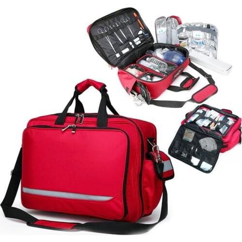 Outdoor First Aid Kit Outdoor Sports Red Nylon Waterproof Cross Messenger Bag Family Travel Emergency Bag DJJB046