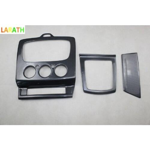 For Ford Focus 2009 2010 2011 Carbon Fiber Car Middle CD Center Control Panel+Gear Shift box Interior Accessories Stripe 3Pcs