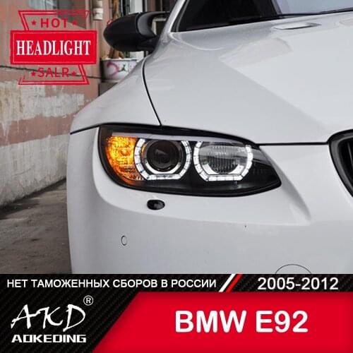 For Car BMW E92 Head Lamp 2006-2012 Car Accessory Fog Lights Day Running Light DRL H7 LED Bi Xenon Bulb 330i 335i E93 Headlights