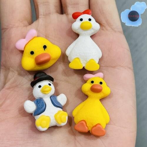 Hot Sales 50Pcs Resin Duck Shoe Charms Decorations Shoe Accessories Fit Backpack Wristbands Croc Jibz Kids Birthday Gifts
