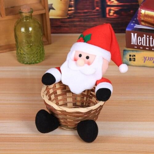 Merry Christmas Candy Storage Basket Decoration 2020 Santa Claus Storage Basket Products for Christmas Candy Container