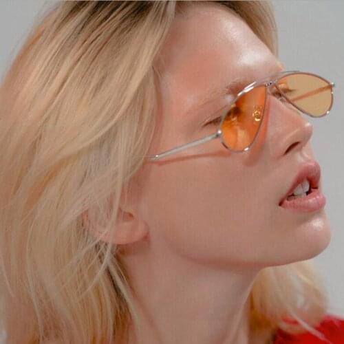 2019 Trending Cat Eye Sunglasses Women Yellow Shades Brand Designer Fashion Ins Popular Sunglasses For Female Male Retro Eyewear