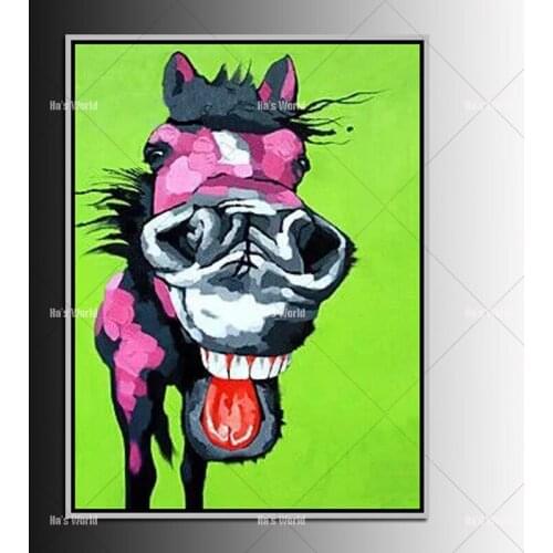 Mordern Canvas Painting Zebra Frameless Animal Art Poster Wall Horse Oil Picture Home Decor Handmade on Canvas for Living Room