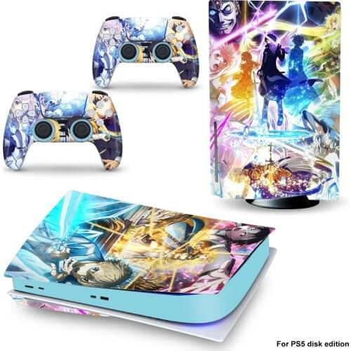 Fate Style PS5 Disc Edition Skin Sticker for Playstation 5 Console & 2 Controllers Decal Vinyl Protective Skins Style 1