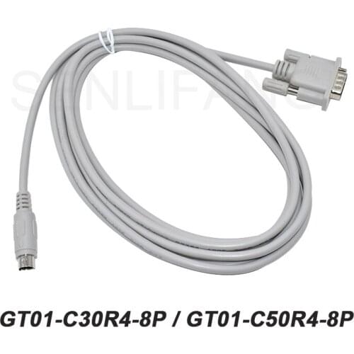 Well Tested GT01-C30R4-8P GT01-C50R4-8P Program Cable PLC For GT11 GT15 GS2110 HMI To FX Series FX1S FX1n FX2n PLC C50R4 C100R4