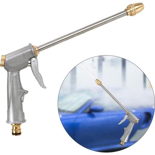 High Pressure Water Gun Garden Water Jet Washer Silver High Pressure Power Washer Spray Car Washing Tools 27CM Metal Water Gun