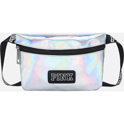 PINK Bag Fanny Pack Girl Bag Travel Waist Bag Women Bag Laser Holographic Beach Hip Bag Pouch Belt