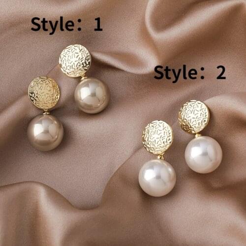 2021 Korean Elegant Women Imitation Pearl Stud Earring Fashion Gold Plated Simple Anti Allergy Earrings Forwomen Wedding Jewelry