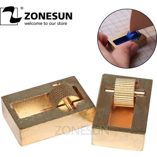 ZONESUN Leather Craft Making Tool Edge Oil Painting Box With 2 Rollers Brass DIY Sewing Tool Making Hand Tool Set