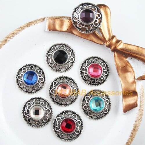 16 New Flower Charms Tibetan Silver Tone Retro Mixed Crystal Connectors 18mm