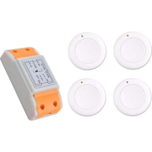 2016 products 220 v 1 ch RF wireless remote control switch 1 receiver+4 transmitter round new