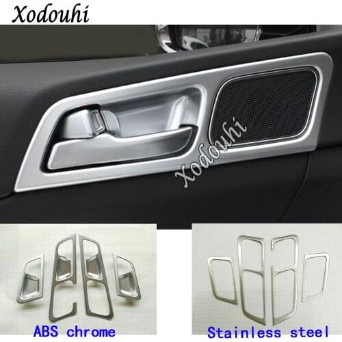 For Kia Sportage KX5 2019 2020 Car sticker styling trim stainless steel/ABS Chrome door inner built handle bowl frame lamp 4pcs