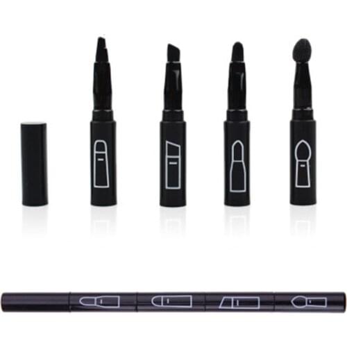 4 in 1 Portable Retractable Makeup Brush Eye Shadow Brush Lip Eyeliner Travel Outdoor makeup tools