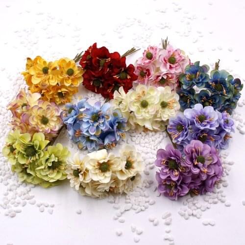 5cm Fake Fabric Rose Bouquet Artificial Silk Cherry Blossom Flowers For Garland Corsage Wrist Flower Scrapbooking Decoration