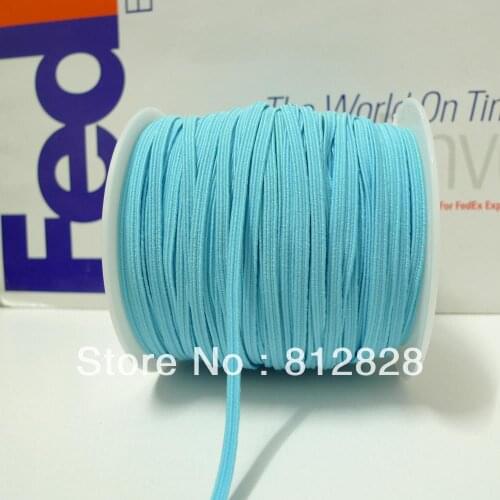 50 Meters 1/8" 3mm #11 Vivid Blue Color Skinny Elastic Bands