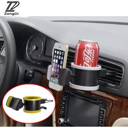 ZD 1Pc Car Multifunctional Mobile Phones Stand Air outlet water cup holder for Mazda 3 6 cx-5 VW polo BMW e46 e39 accessories