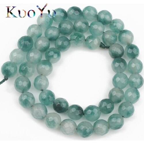 Natural Faceted Green Chalcedony Stone Beads Round Loose Bead For Jewelry Making 15" 4/6/8/10/12mm DIY Bracelet Pendant Necklace
