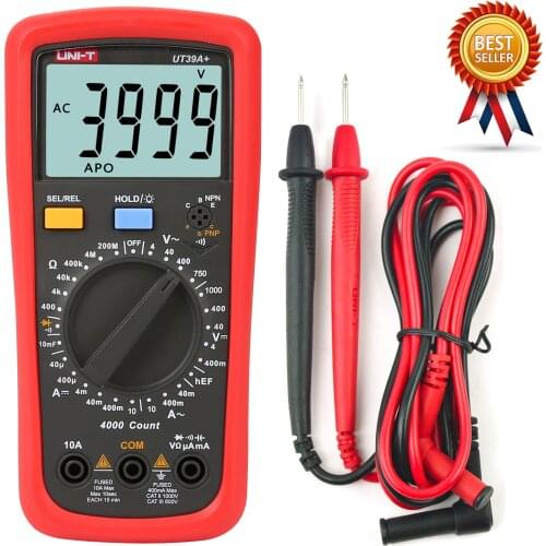 UNI-T UT39A+ Digital Multimeter Auto Range Tester Upgraded from UT39A AC DC V/A Ohm /Temp /Frequency/HFE Test