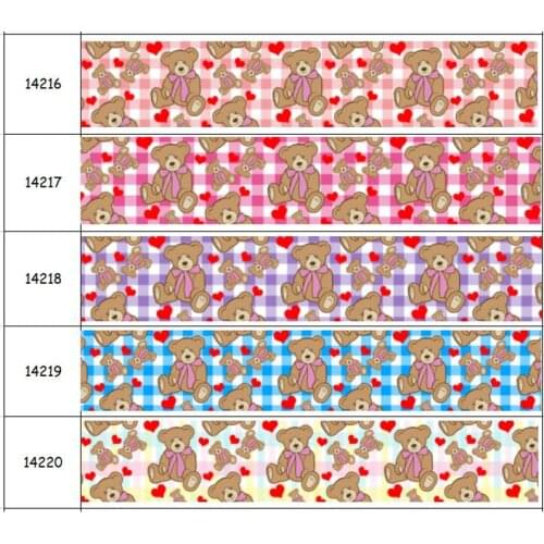 DHK 50yards Te Printed Grosgrain Ribbon Accessory Hairbow Headwear Decoration DIY Wholesale OEM S1594