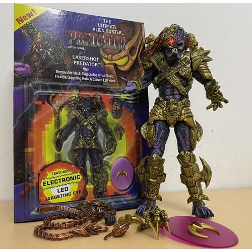 NECA Lasershot Predator Elder Predator Action Figure Collection Model Toy Decoration Joints Movable Figure With LED