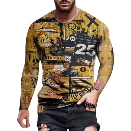 T-shirt 2021 Newest Summer Mens Long Sleeve Popular Tees Shirt Tops Novel Unisex Футболка Мужская Tee Shirt Homme Tops #ZER