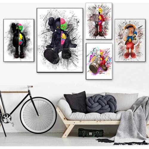 Graffiti Canvas Posters Pop Street Art Thinking Paintings Canvas Print Wall Pictures For Kids Living Room Decoration Home Decor